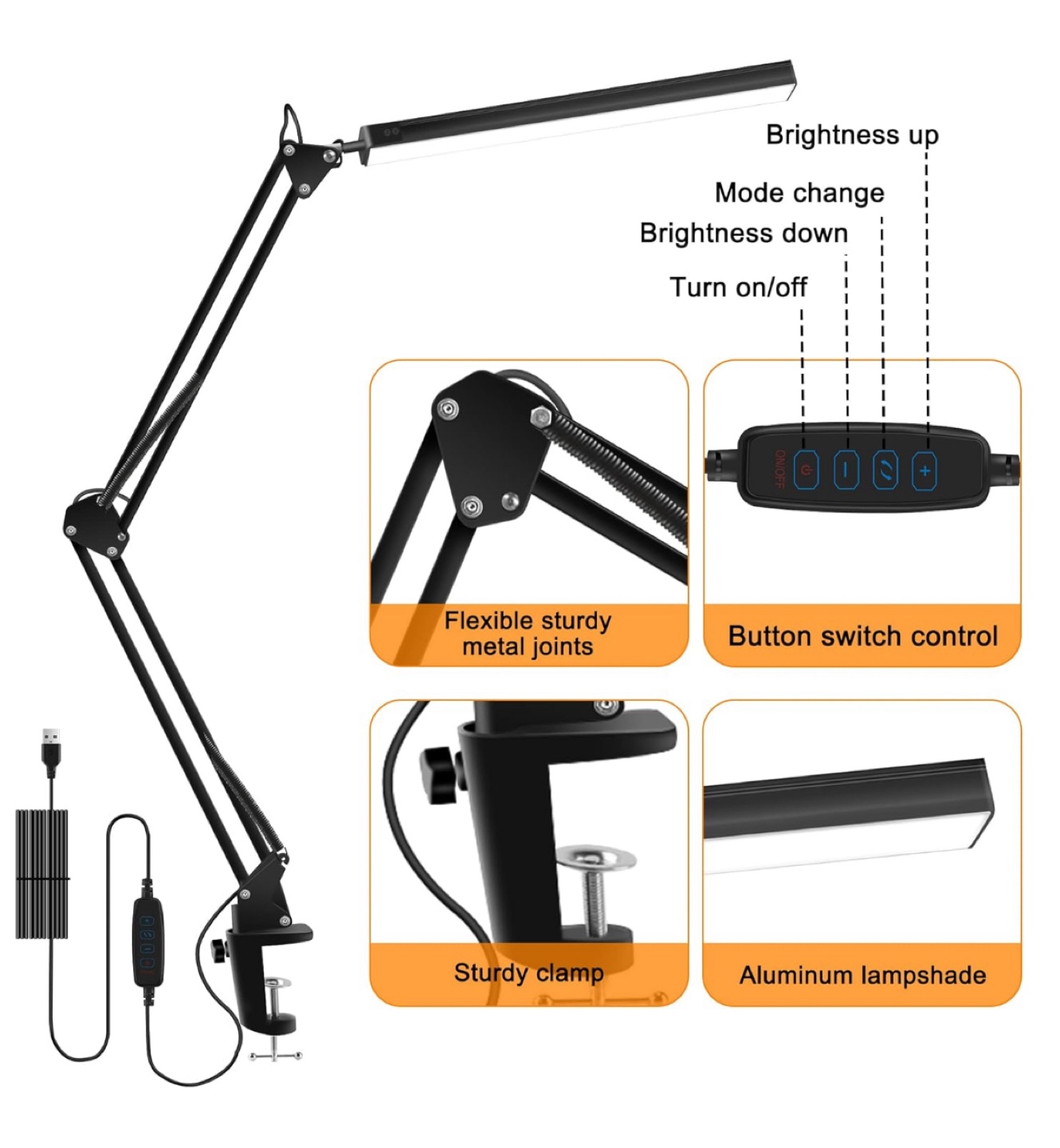 LED Desk Lamp with Arm - photo 3
