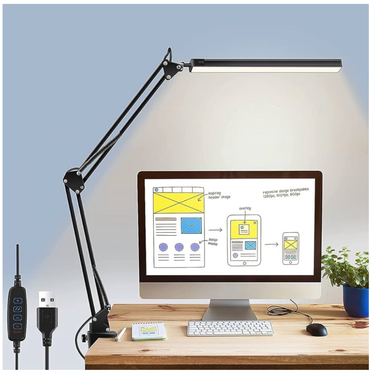 LED Desk Lamp with Arm