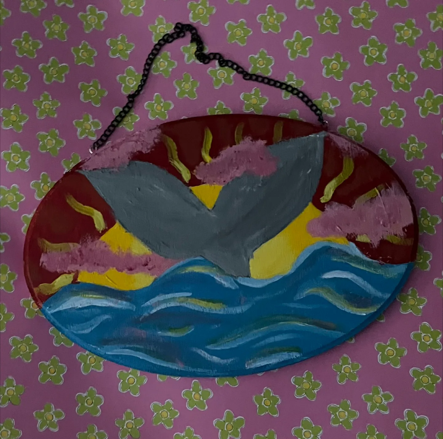 Hand-Painted Whale Tail Wall Art thumbnail