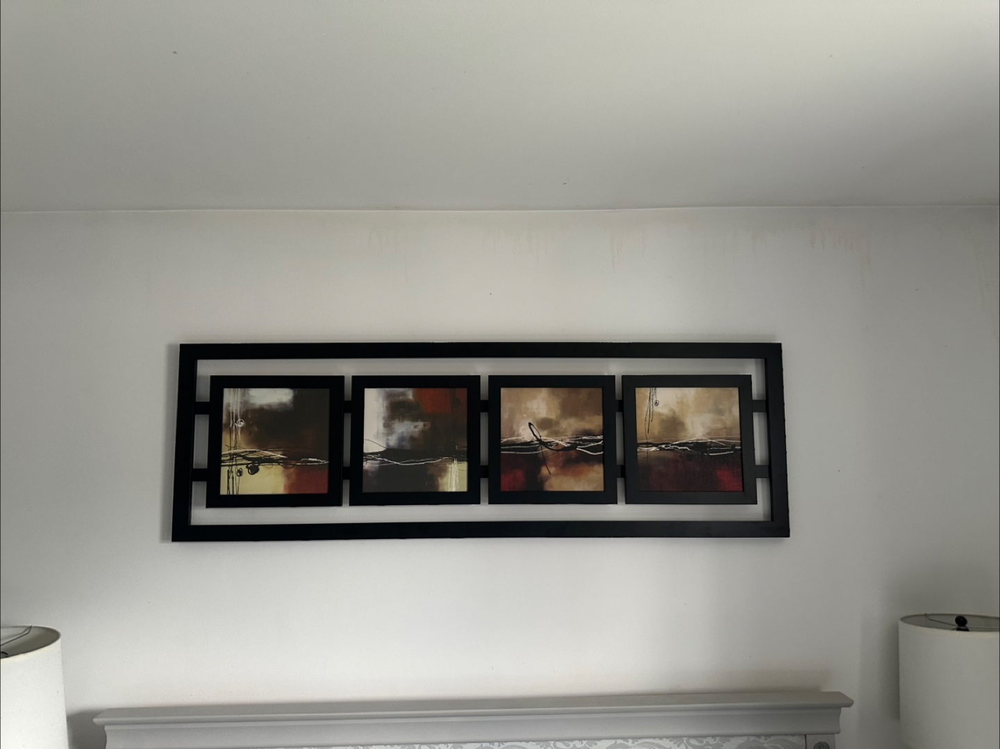 Framed Wall Art Decor 4 Piece Set Multicoloured Decor