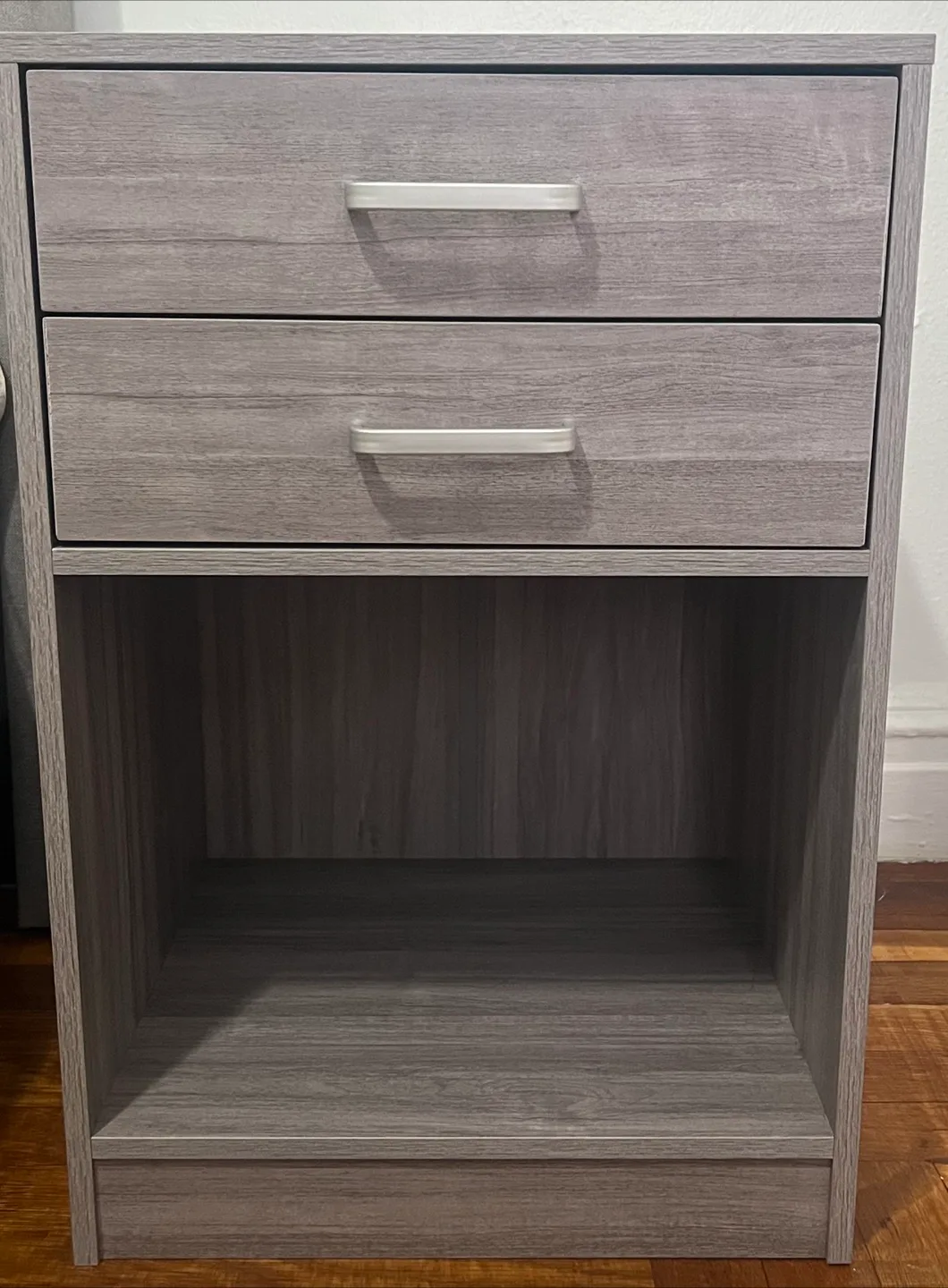 2 Gray Nightstands with USB Ports thumbnail