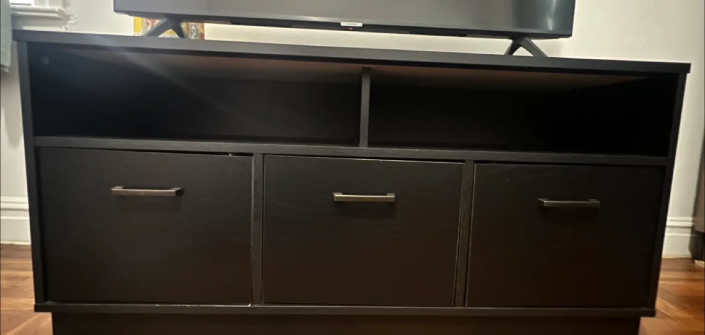 Black TV Stand with Storage thumbnail