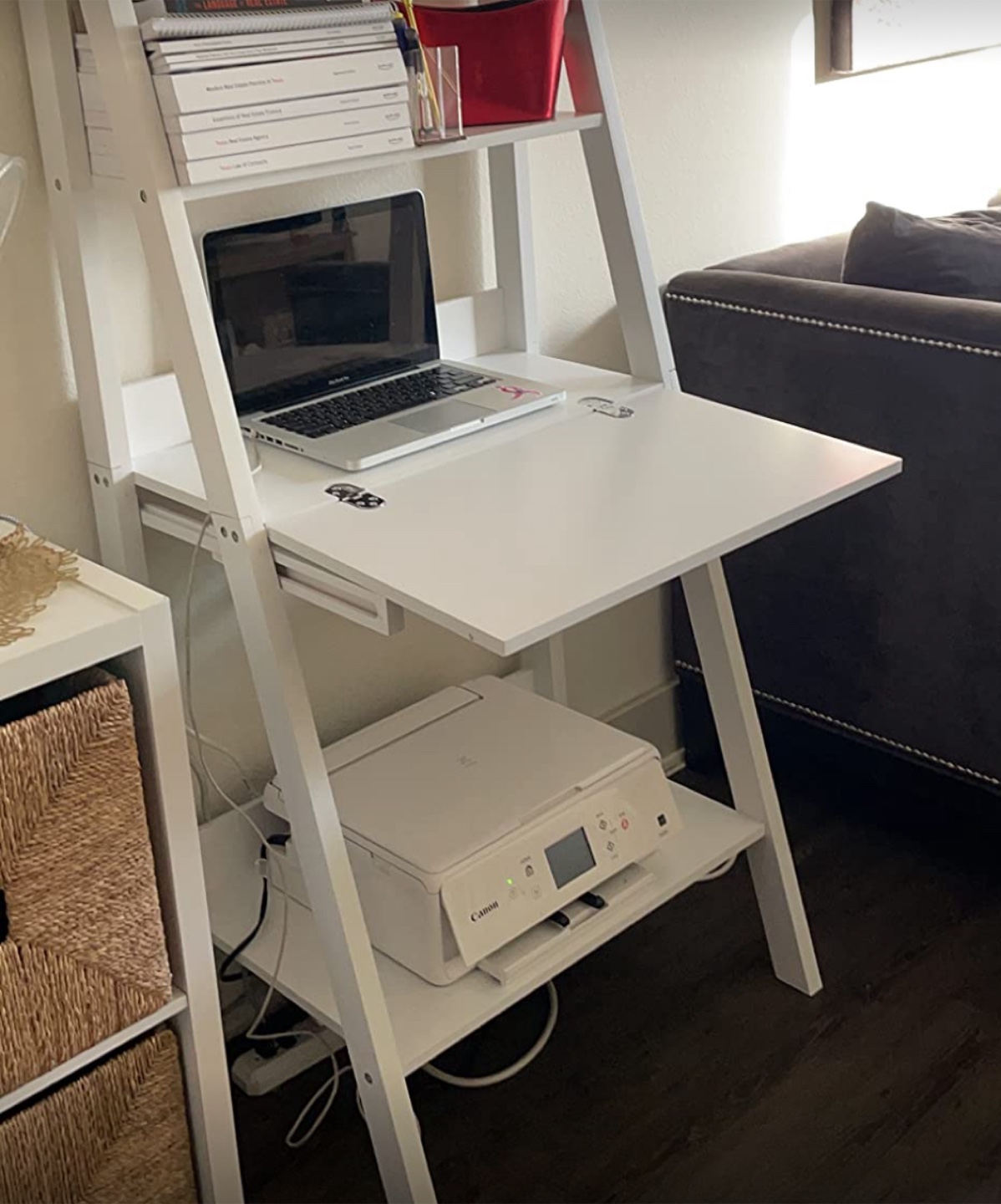 Sleek Ladder Shelf with Pull-Down Desk - photo 3