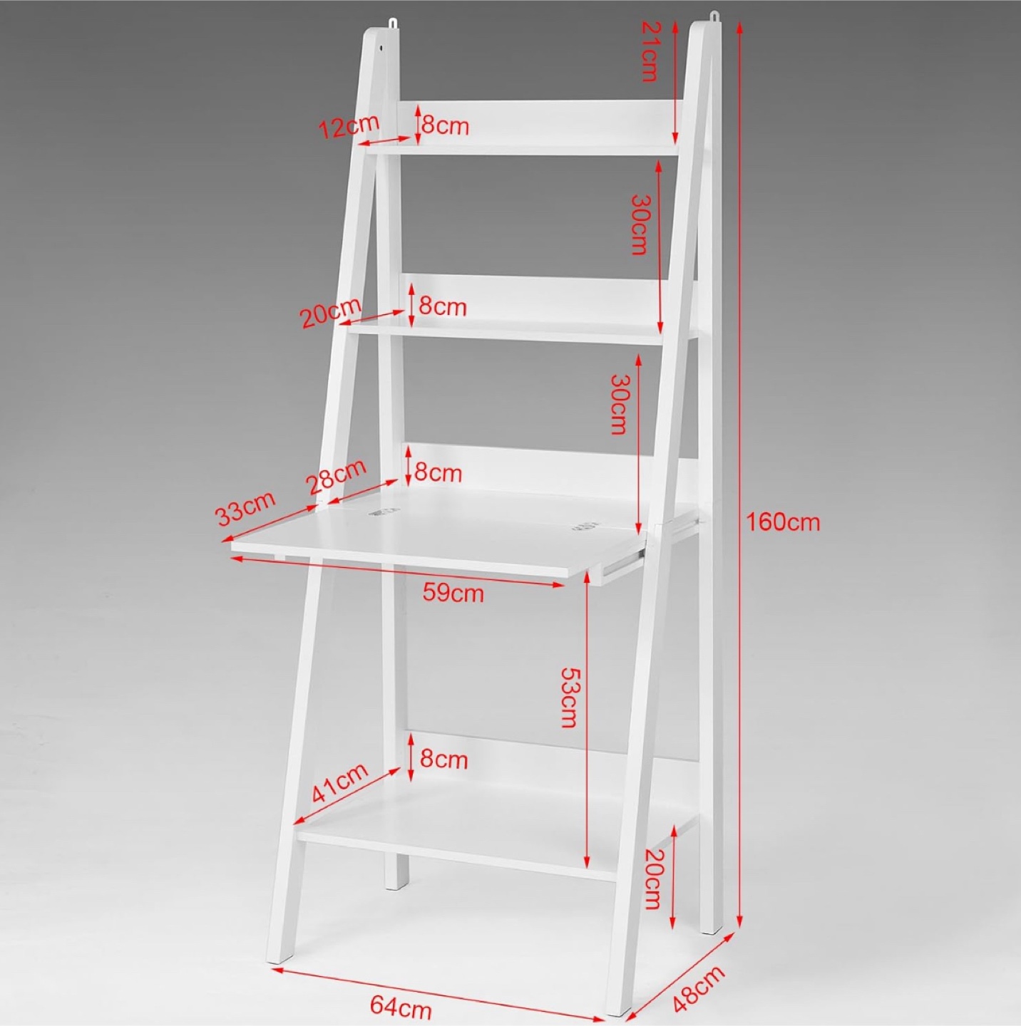 Sleek Ladder Shelf with Pull-Down Desk - photo 2