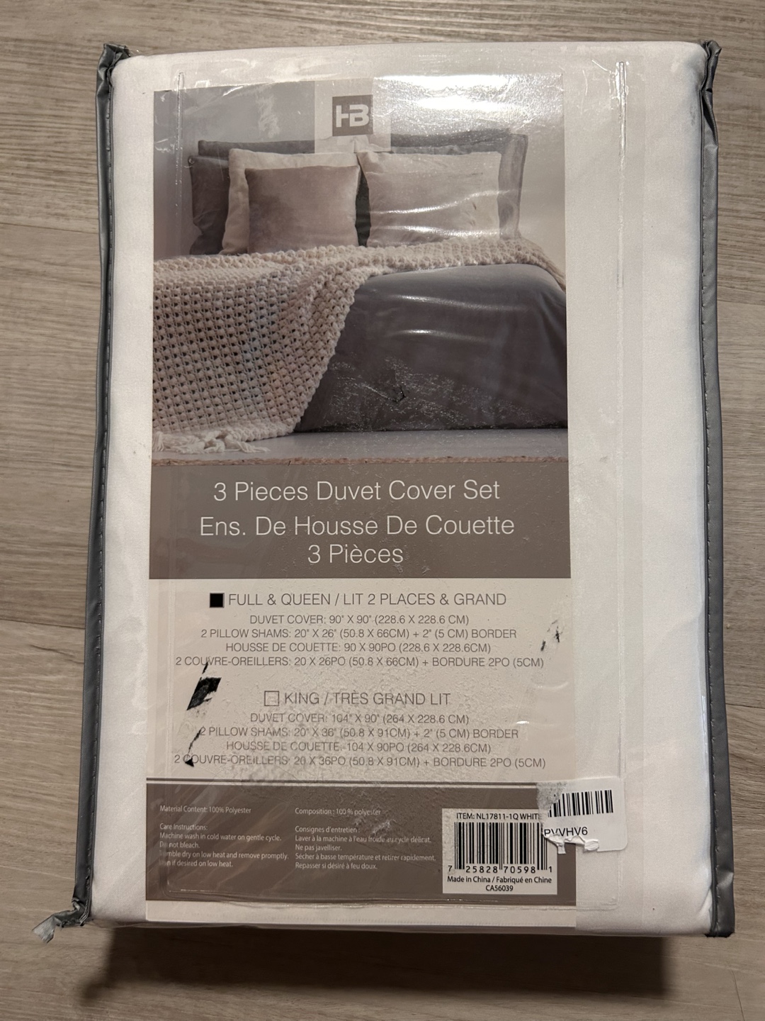 3-Piece Full/Queen Duvet Cover Set - White