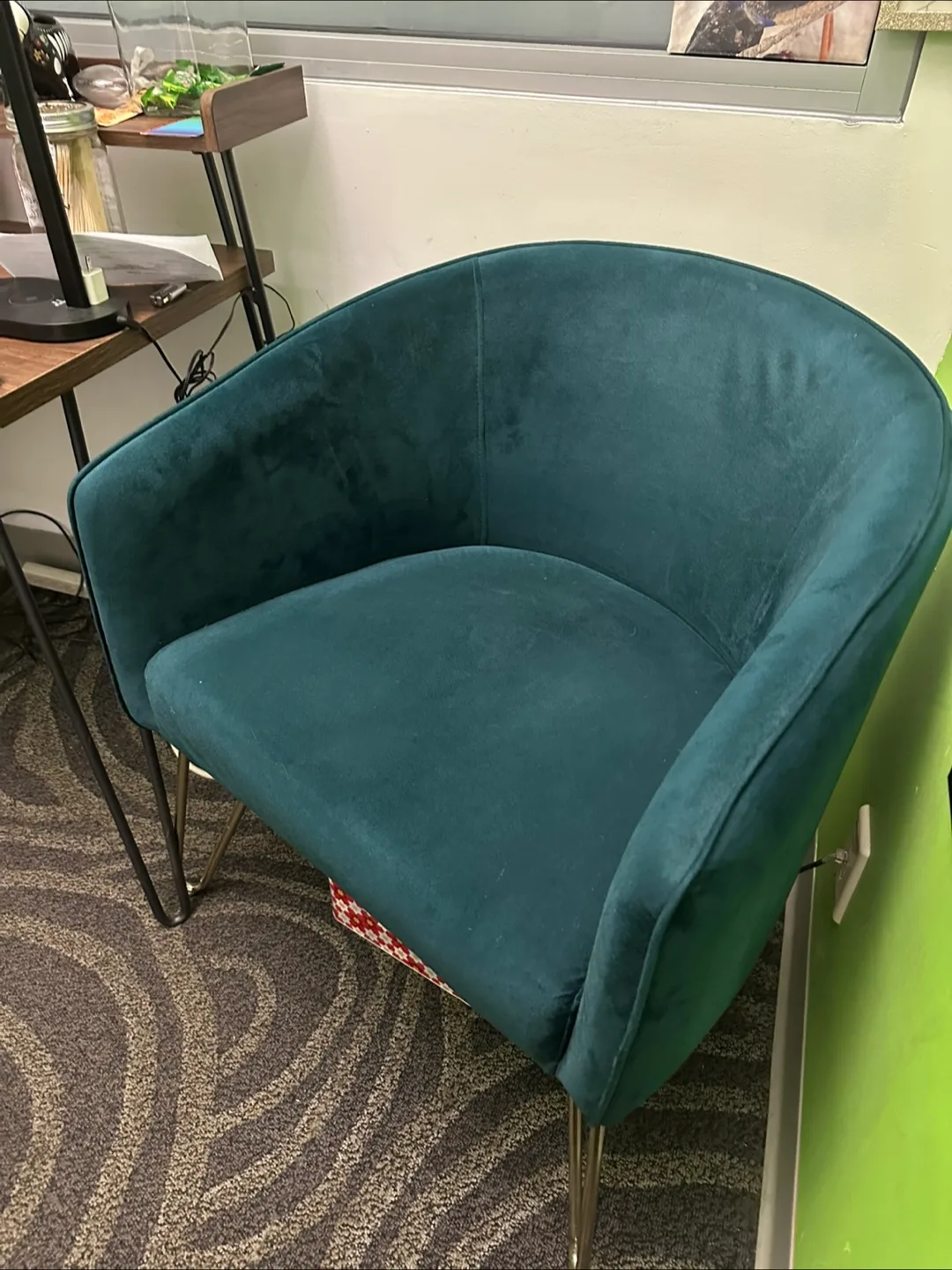 Velvet Accent Chair - Green thumbnail