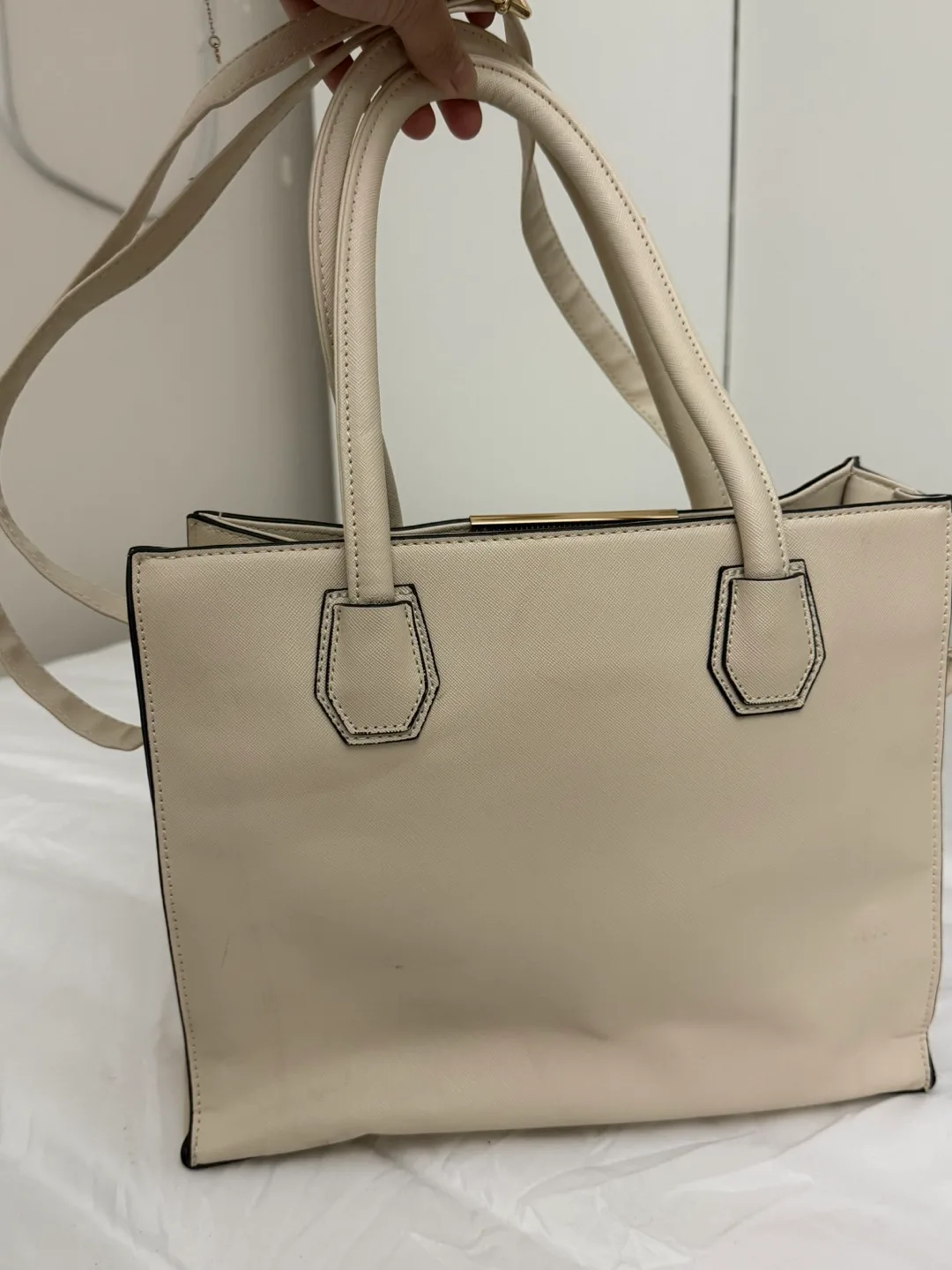 Beige Tote Bag with Shoulder Strap thumbnail