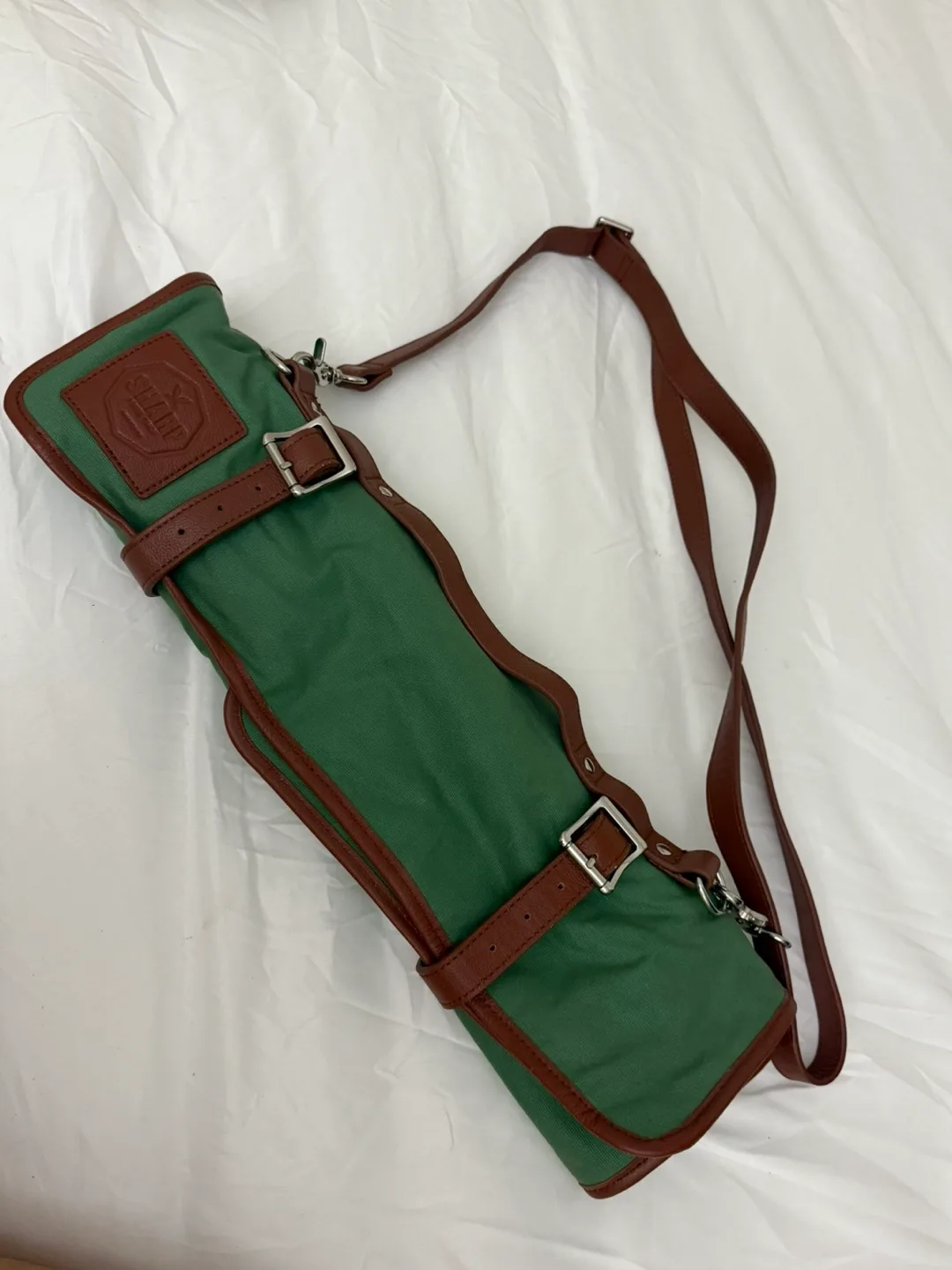 Sharp Knife Shop Waxed Canvas Knife Roll - Green thumbnail