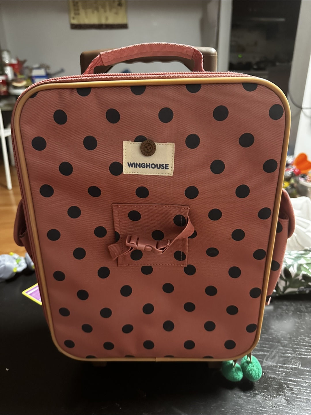 Winghouse Kids Luggage - Pink with Black Polka Dots