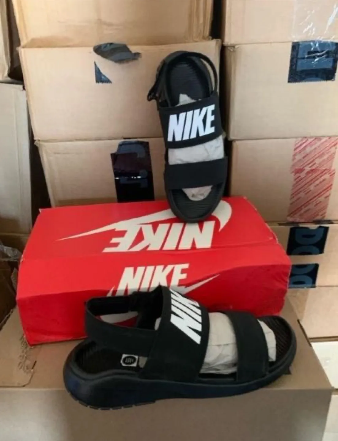 Women’s Nike Tanjun Sandals - Black size 9 thumbnail