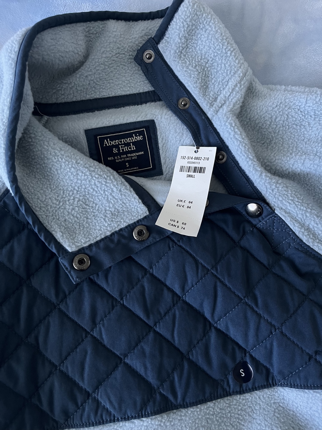 Abercrombie & Fitch Asymmetrical Fleece Snap Pullover - Small - photo 3