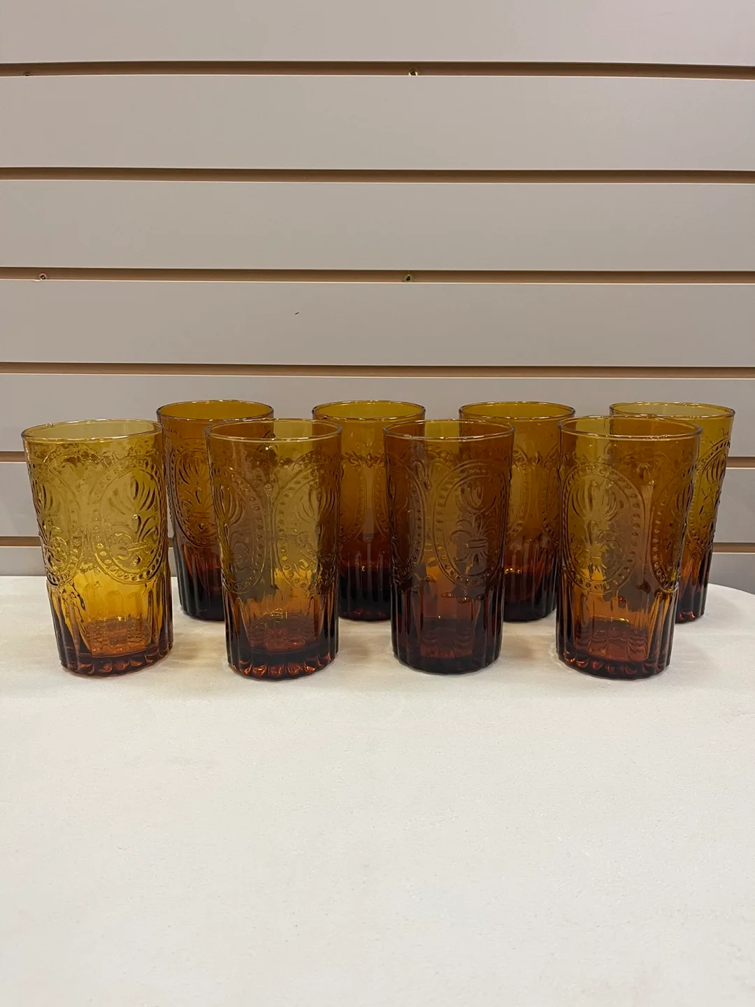Set of 9 Vintage Amber Glasses thumbnail
