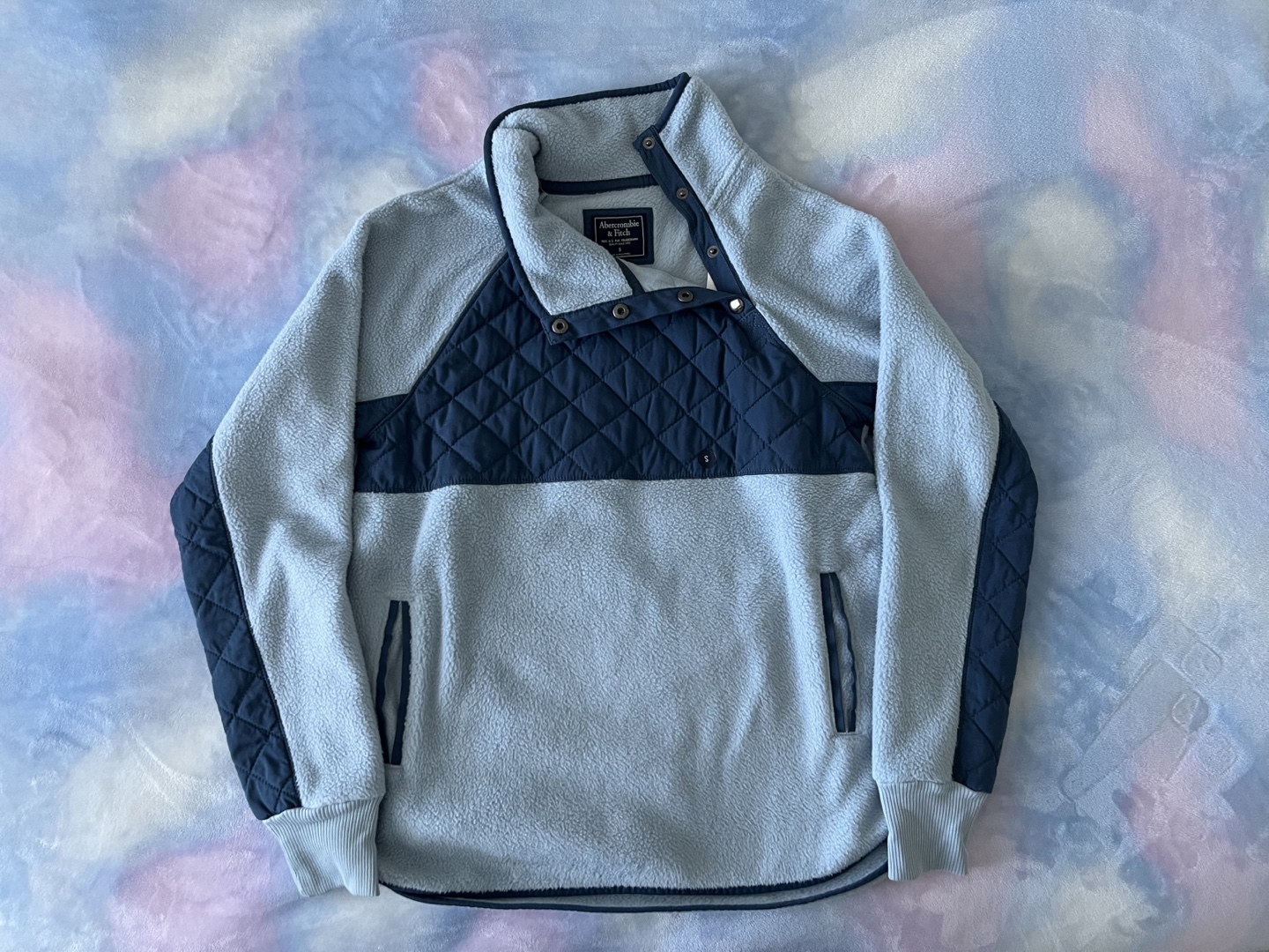 Abercrombie & Fitch Asymmetrical Fleece Snap Pullover - Small - photo 2