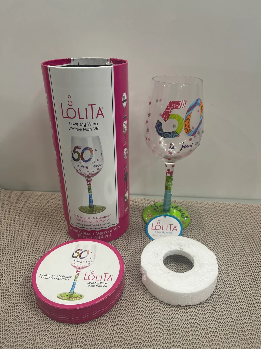 Lolita '50 is Just a Number' Wine Glass thumbnail
