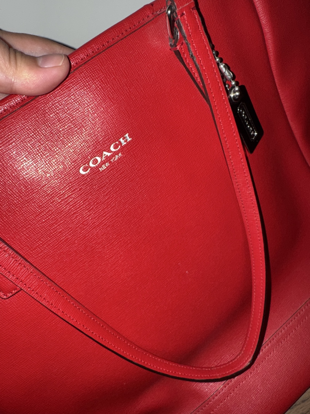 Coach Red Leather Tote Bag - photo 3