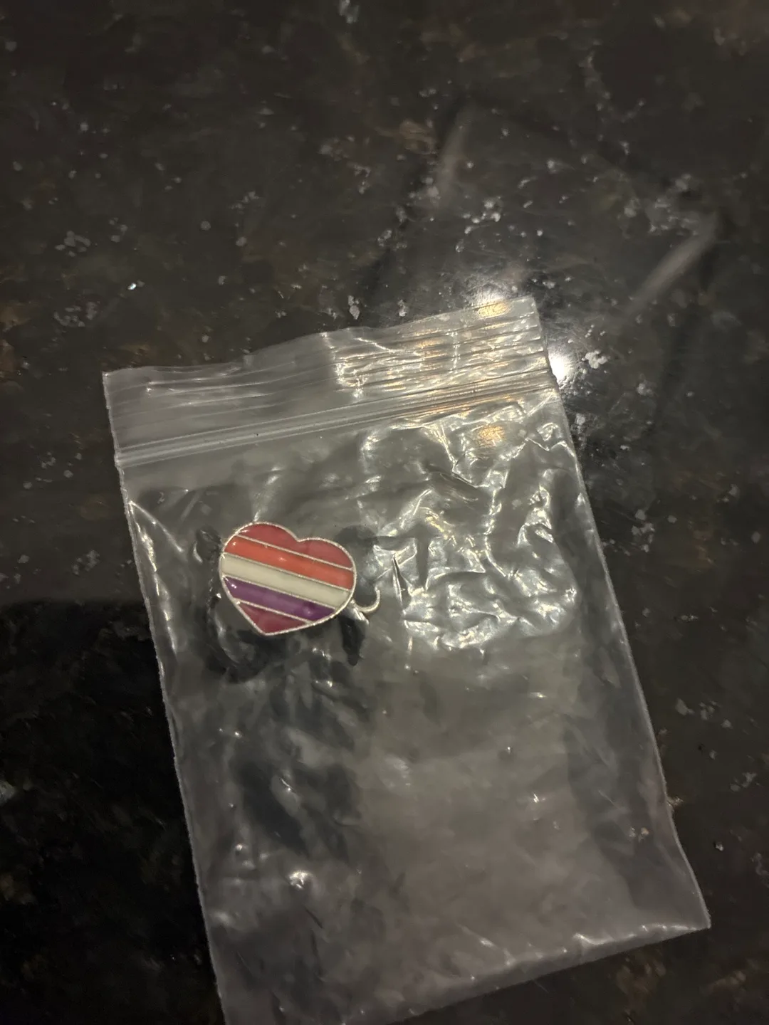 Heart Pin - Red, White, Purple -Lesbian thumbnail