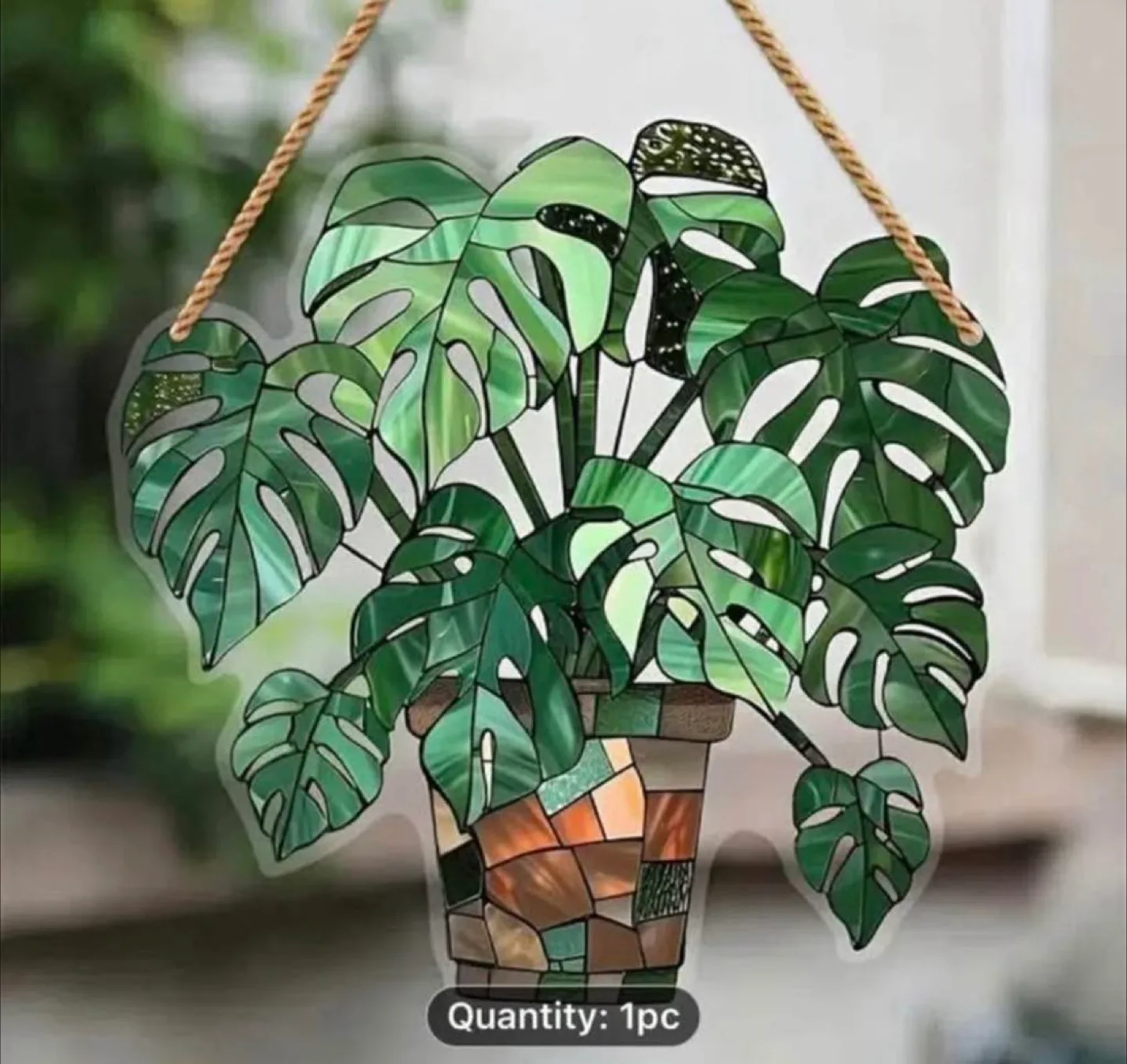 2D acrylic sun catcher.  Monstera , new thumbnail