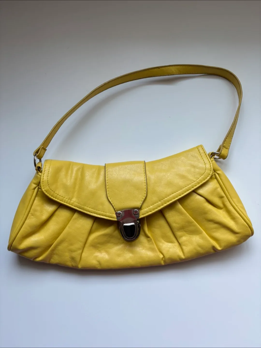 Yellow faux Leather Shoulder Bag thumbnail