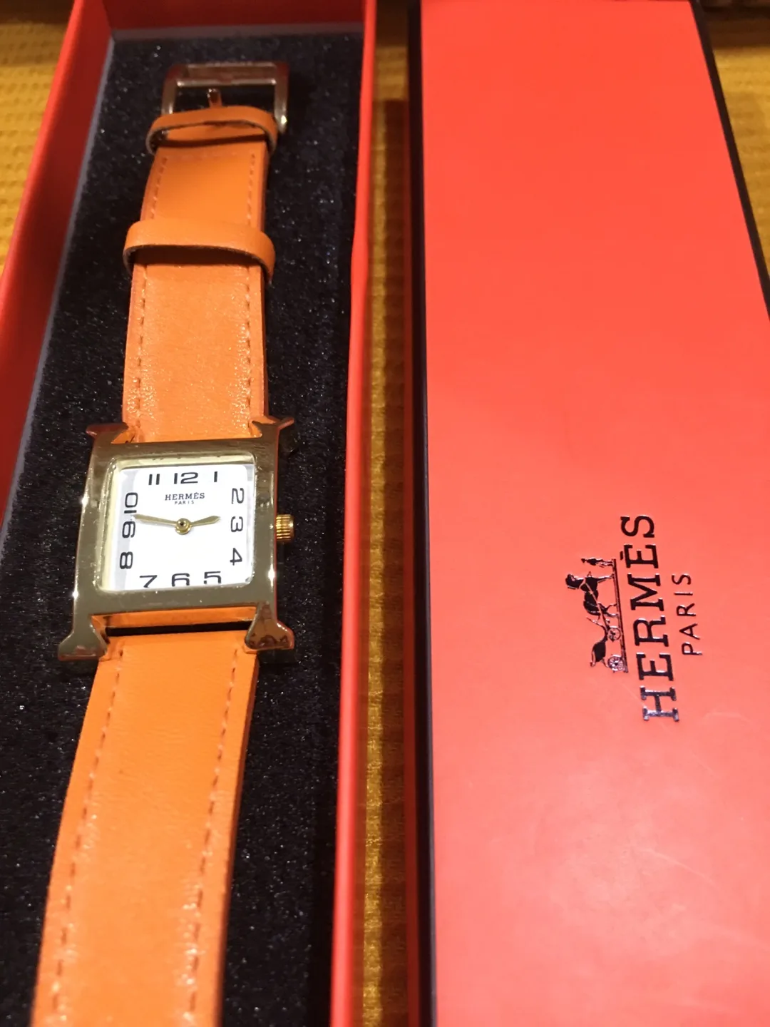 Heure H Orange Leather Watch thumbnail