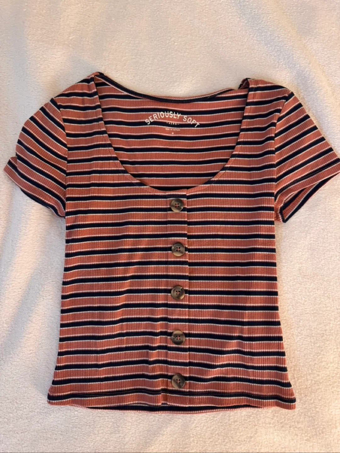 Striped Button Top - Size M thumbnail