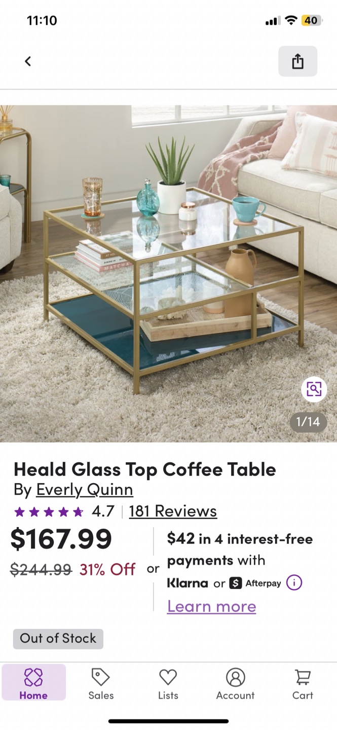 Everly Quinn Heald Glass Top Coffee Table - photo 2