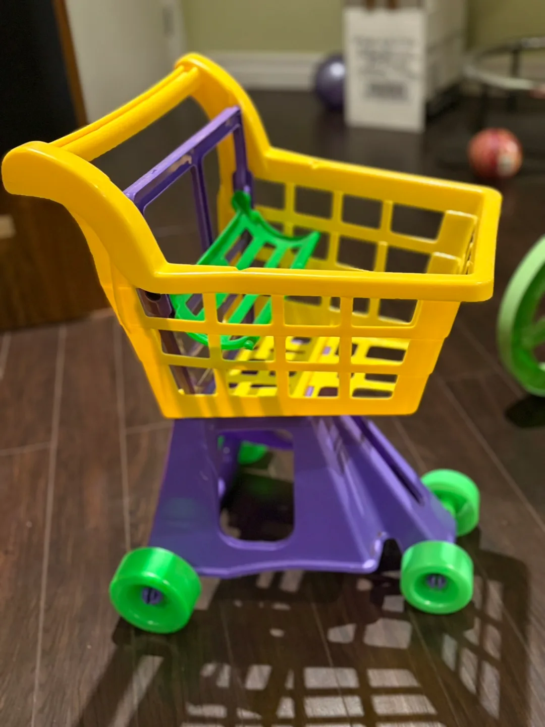 Kids Toy Shopping Cart - Yellow, Purple, Green thumbnail