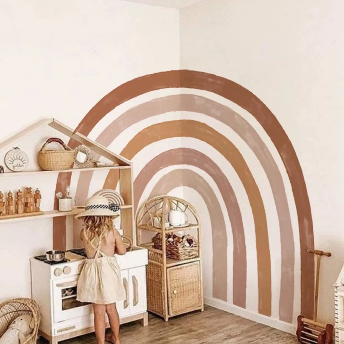 Rainbow Wall Decal - Neutral Tones thumbnail