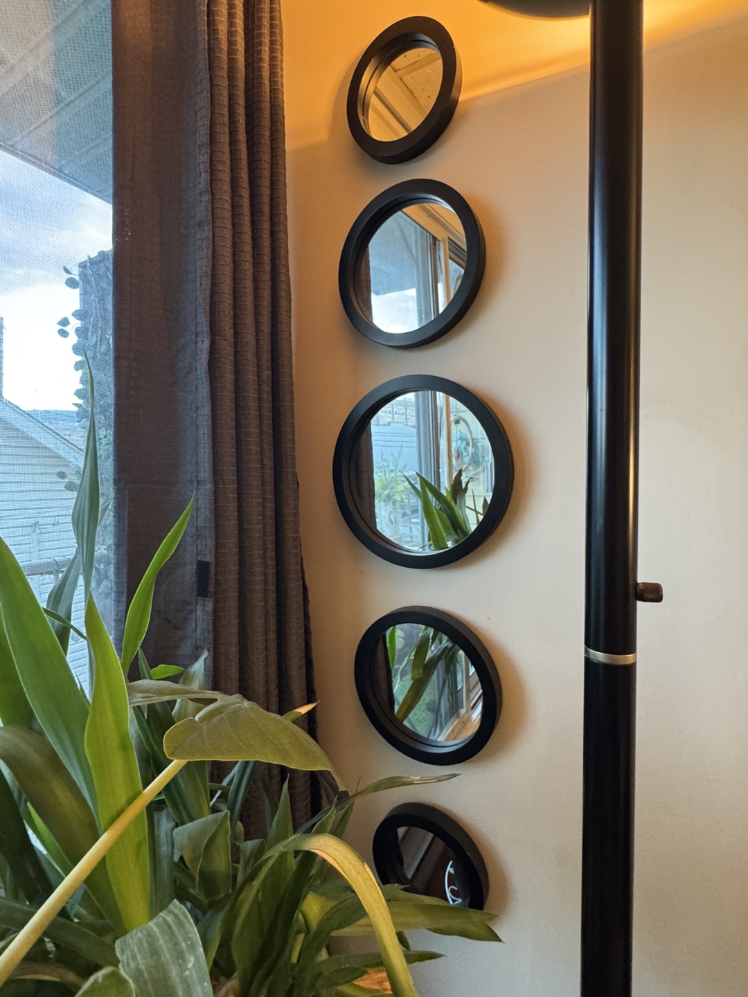 Round Wall Mirrors - Set of 5