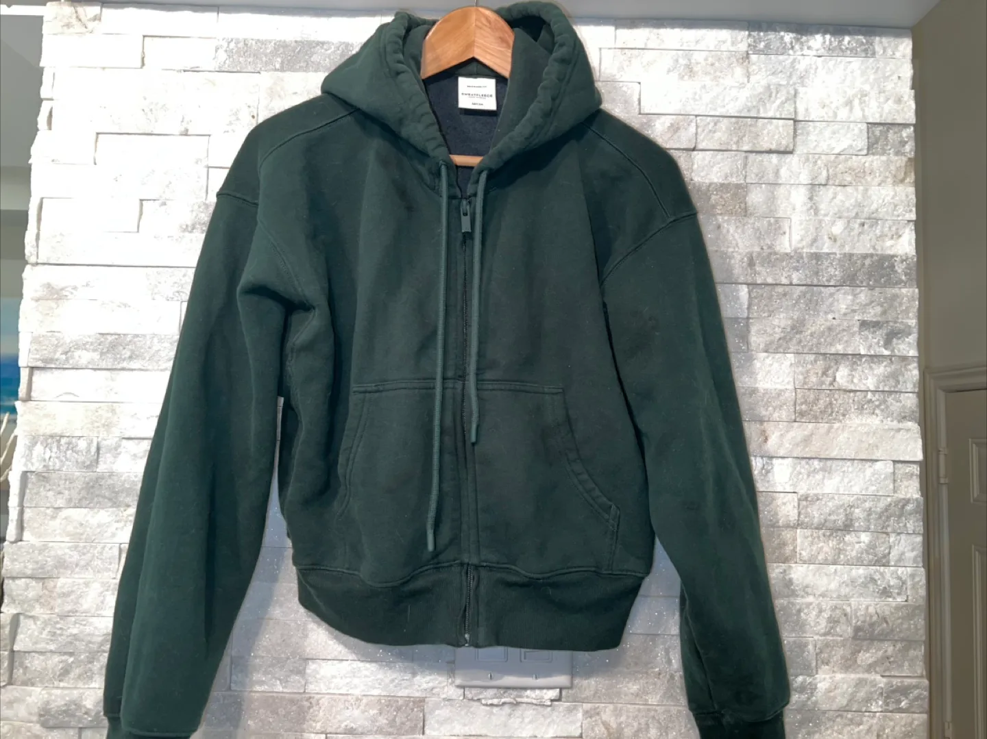 Aritzia Zip-Up Hoodie - Forest Green thumbnail