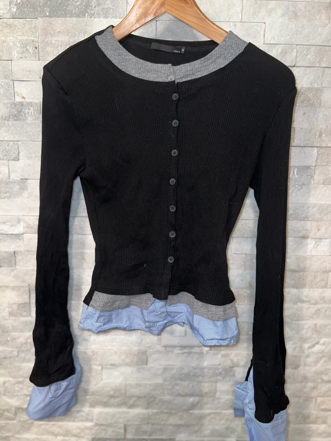 SONA Black Layered Look Cardigan - Size S thumbnail