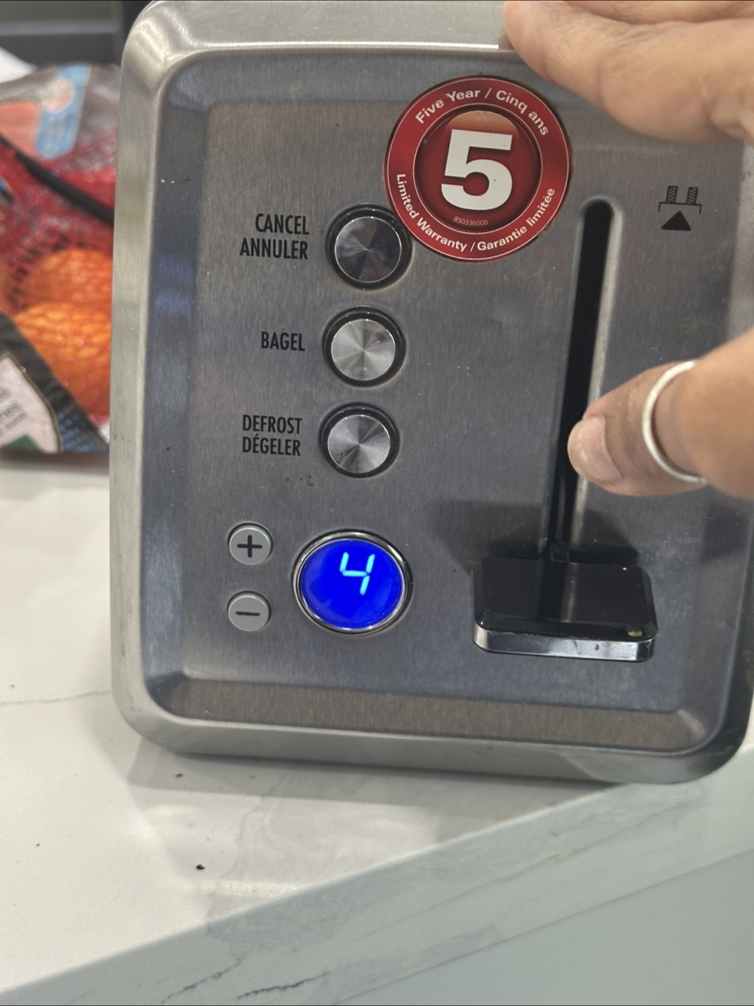 Toaster - Cancel, Bagel, Defrost Settings