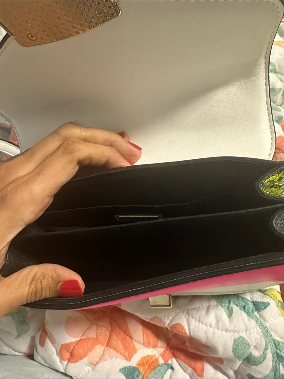 Aldo White & Neon Satchel image indicator(4)