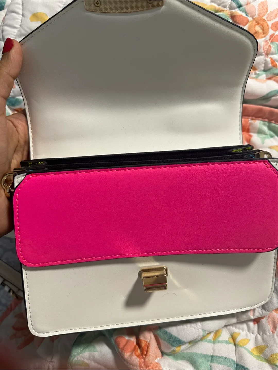 Aldo White & Neon Satchel image indicator(3)