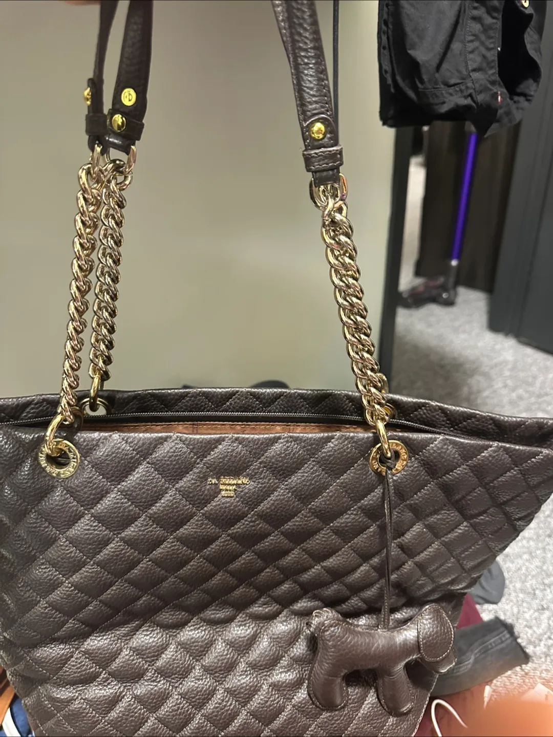Da MILANO Brown Quilted Tote Bag thumbnail