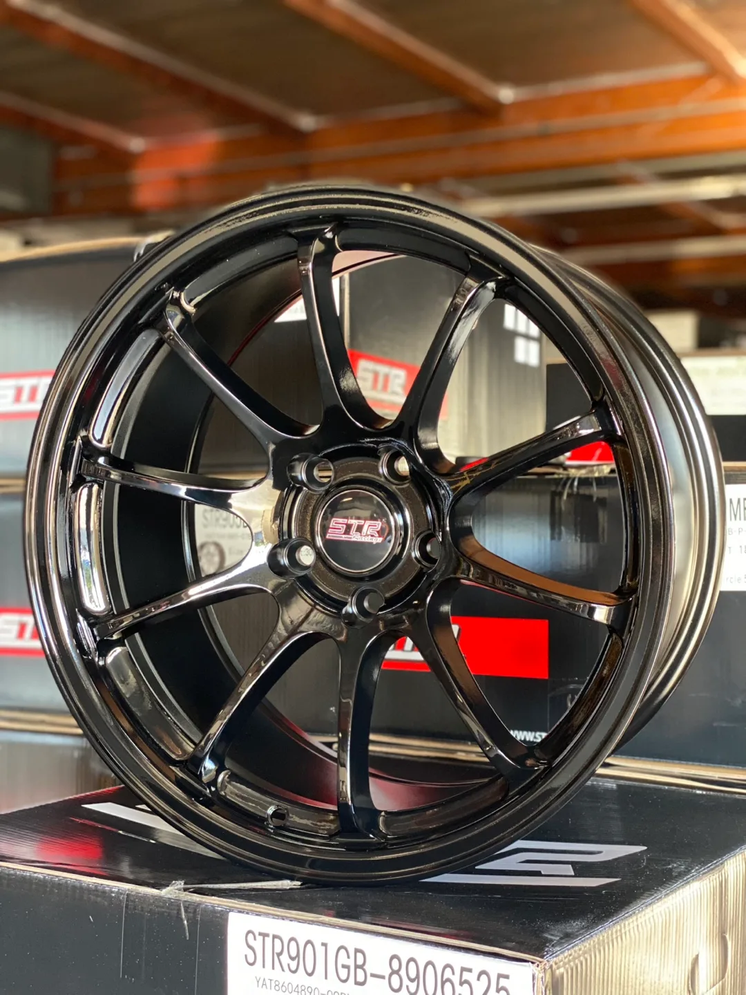 STR Racing Gloss Black Wheels 18x8.5 thumbnail