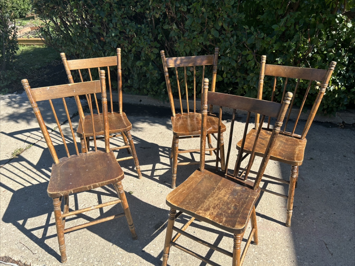 Set of 8 Vintage Wooden Chairs