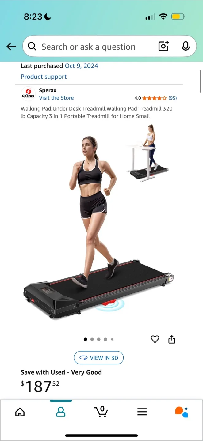 Sperax Under Desk Treadmill - Like New! thumbnail