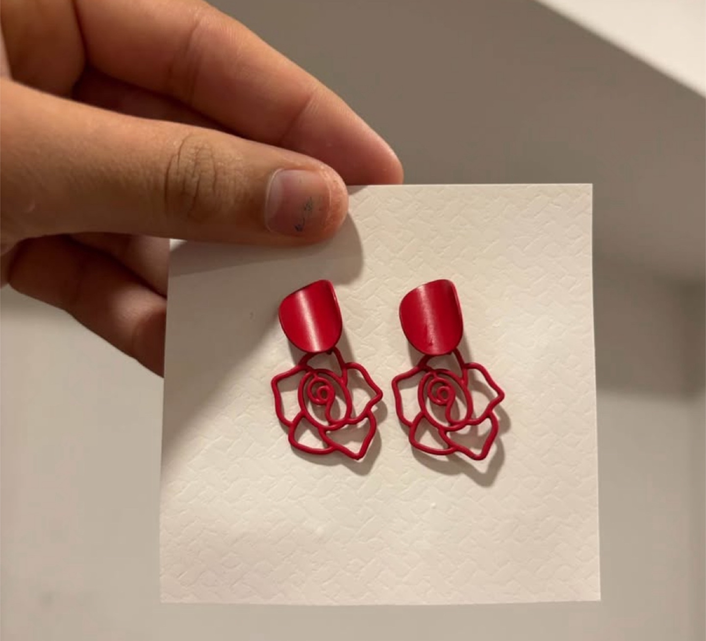Red Rose Earrings