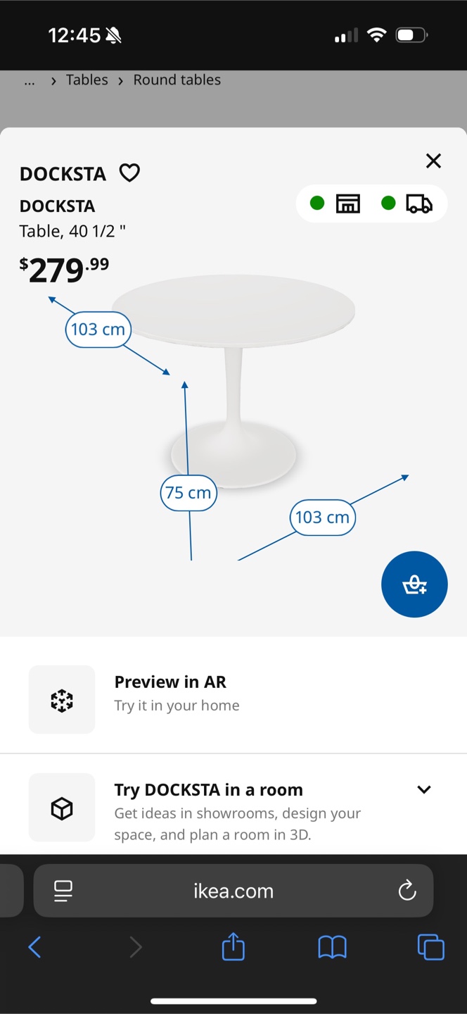 IKEA DOCKSTA Table, White, 40 1/2" - photo 2
