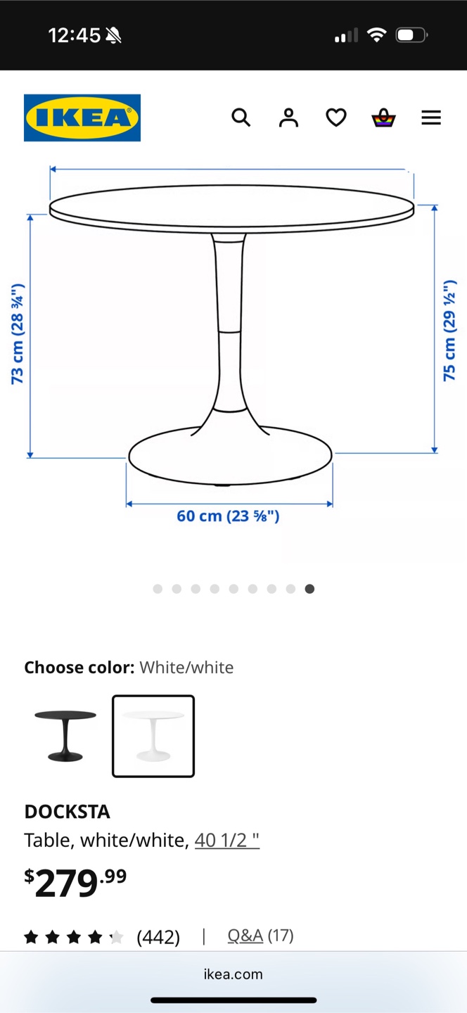 IKEA DOCKSTA Table, White, 40 1/2" - photo 3