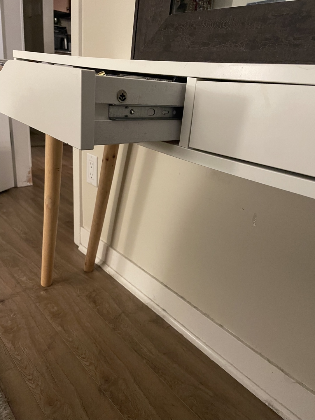 White Vanity Desk with Drawers - photo 3
