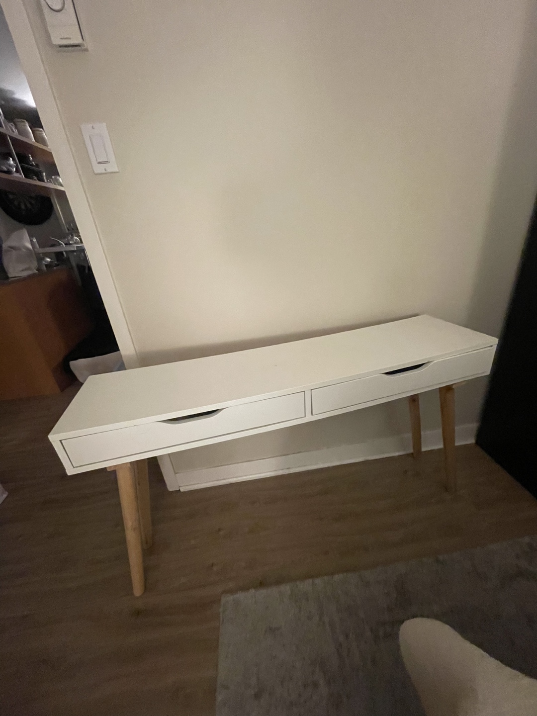 White Vanity Desk with Drawers