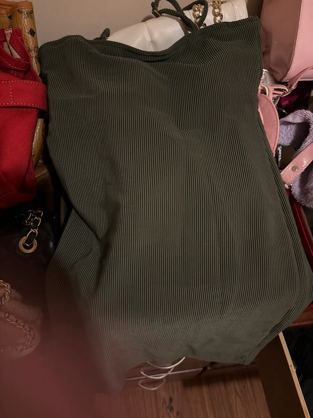 Paxton Olive Green Ribbed Tank Top thumbnail