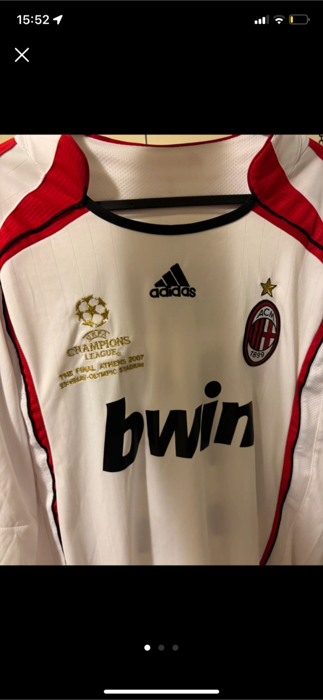 Adidas AC Milan 2007 Champions League Jersey - Large