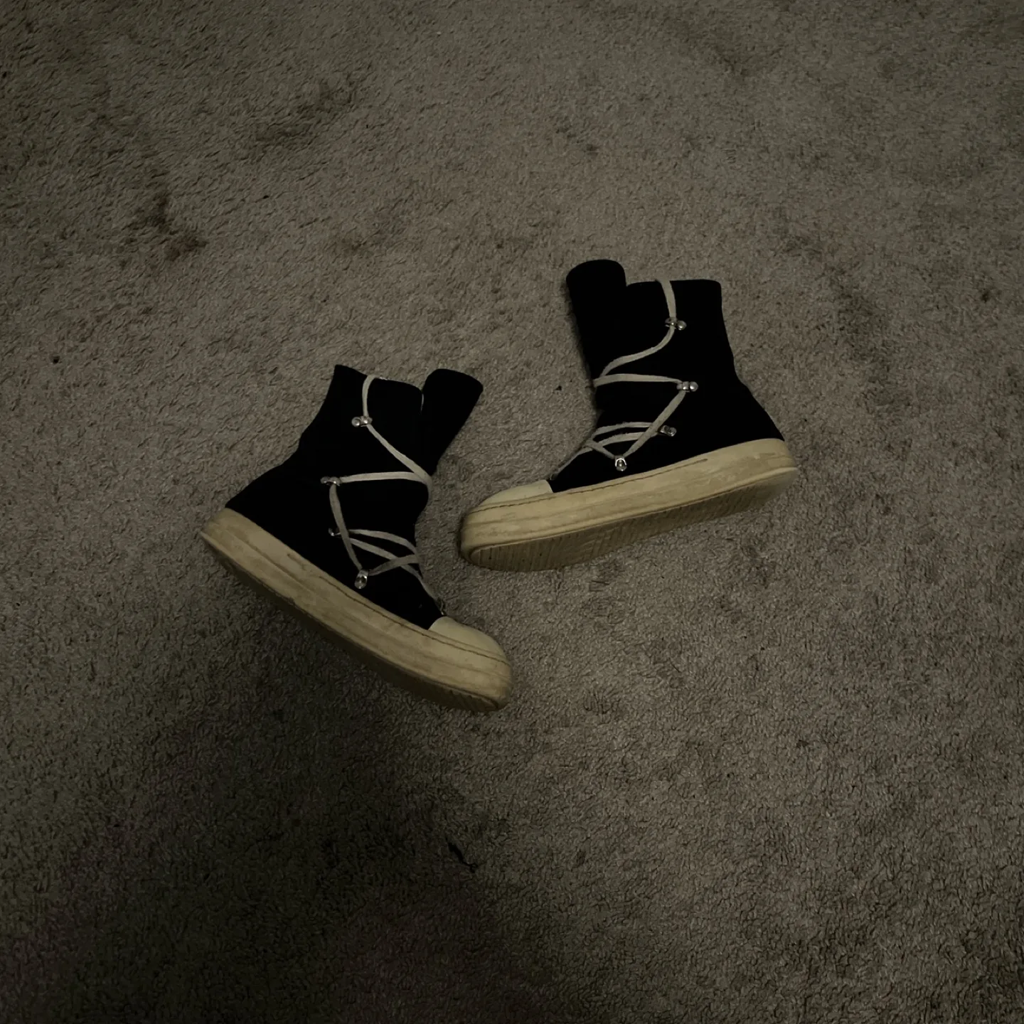 Rick Owens DRKSHDW Black High Top Sneakers thumbnail