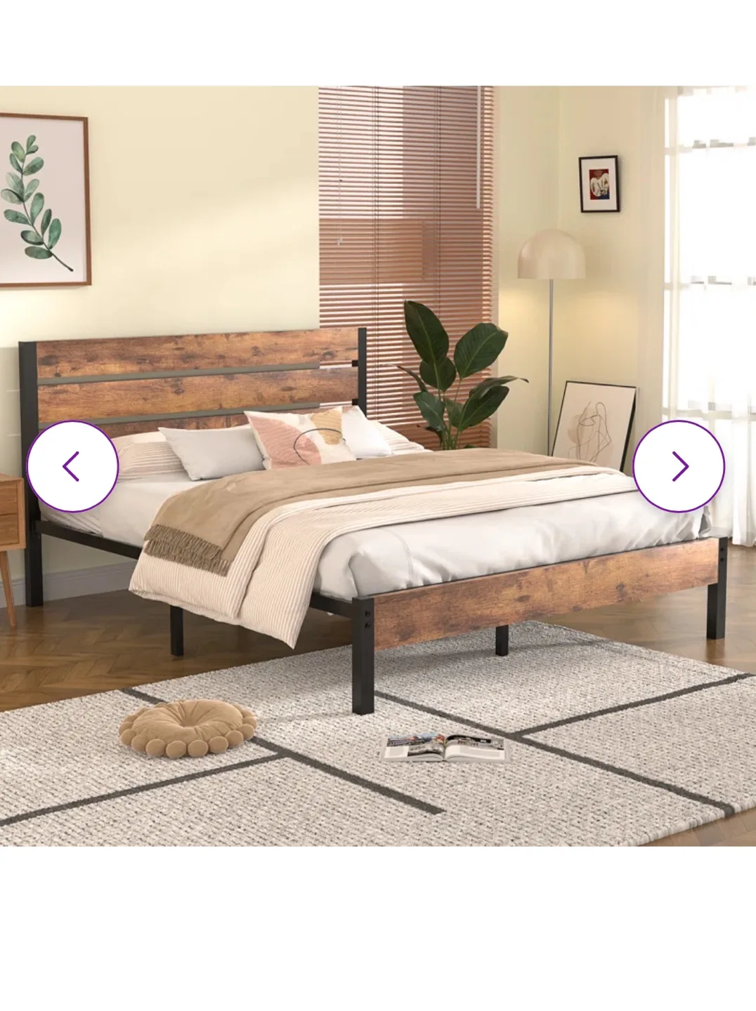 Bed Frame with Wood Headboard - Full Size thumbnail
