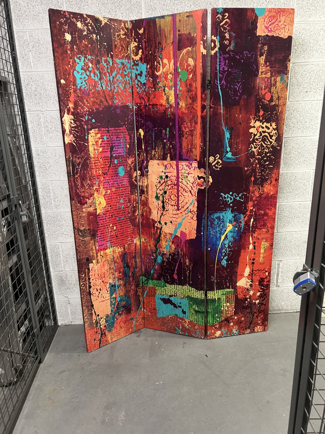 Abstract Art Folding Screen Room Divider