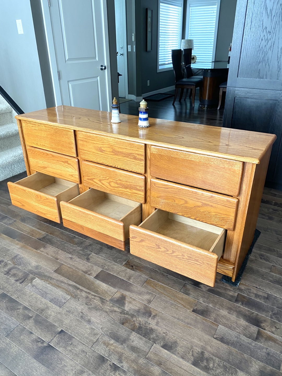 🏆 Natural Solid Oak refurbished drawers / dressers / chest - photo 5