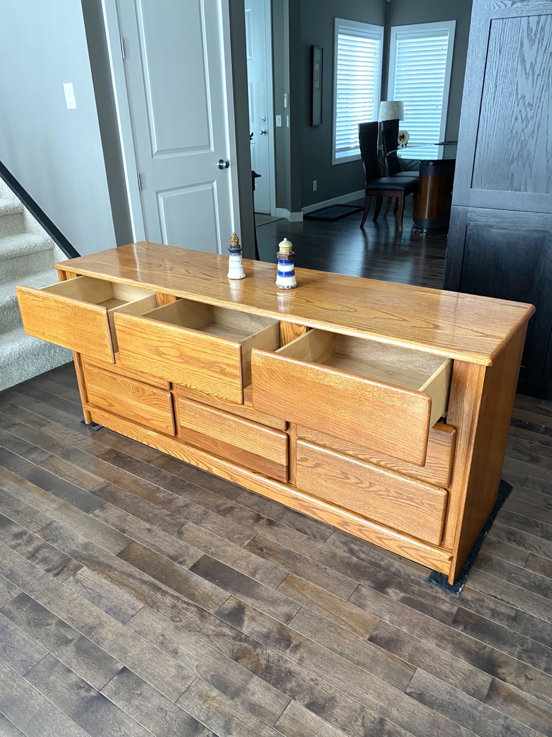🏆 Natural Solid Oak refurbished drawers / dressers / chest - photo 3