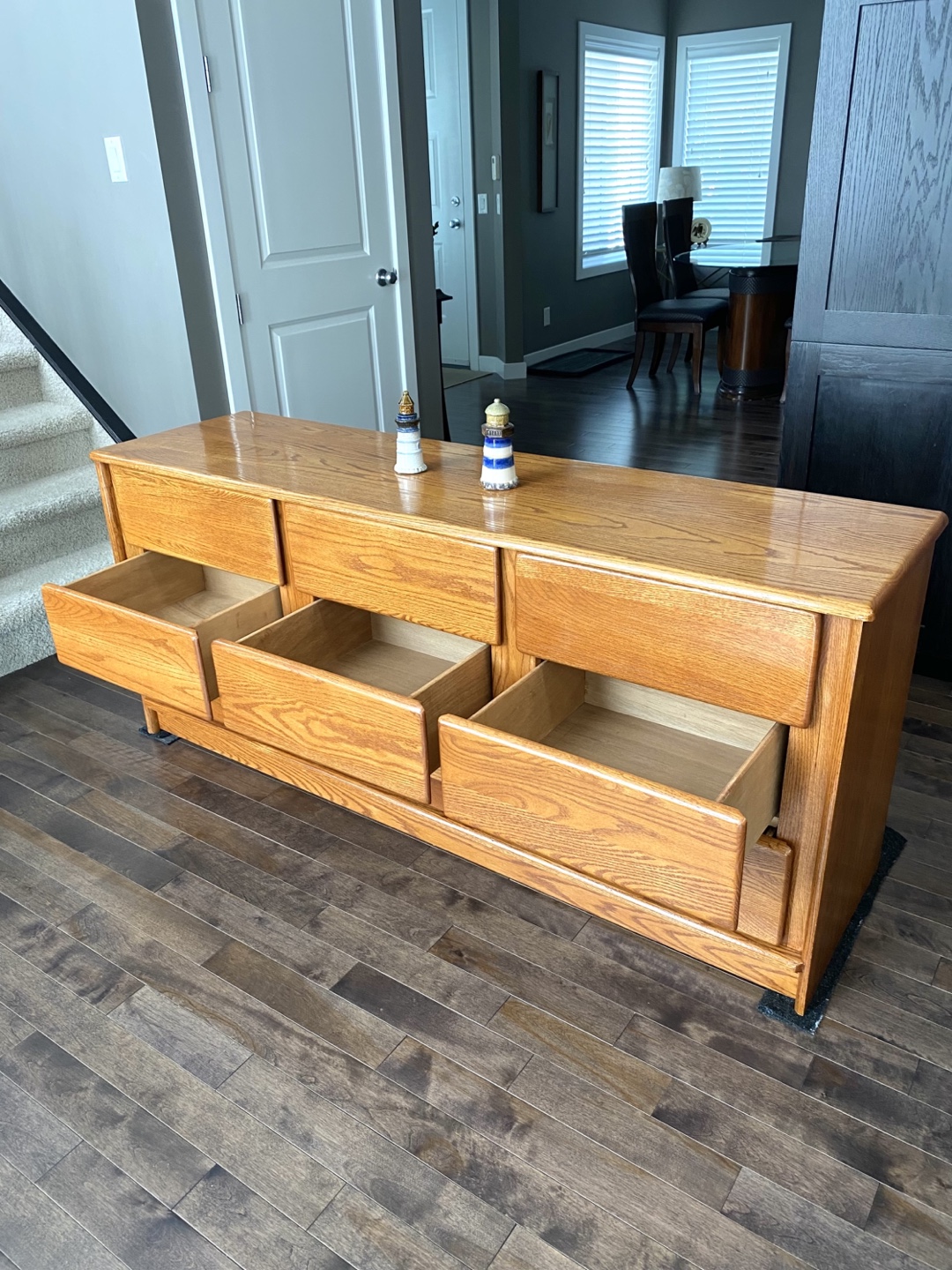 🏆 Natural Solid Oak refurbished drawers / dressers / chest - photo 4